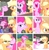 Size: 740x752 | Tagged: safe, edit, edited screencap, editor:lisaloudleijon, screencap, applejack, pinkie pie, pony, g4, hearthbreakers, magical mystery cure, my little pony: friendship is magic, my little pony: the movie, not asking for trouble, pinkie apple pie, collage, cropped, duckface, female, helmet, honorary yak horns, horned helmet, implied applepie, implied lesbian, implied shipping, lesbian, mare, pinkamena diane pie, screaming, ship:applepie, shipping, swapped cutie marks, viking helmet