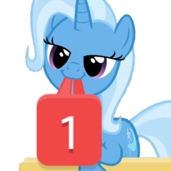 Size: 650x650 | Tagged: safe, artist:wishtoon, edit, trixie, pony, unicorn, g4, to where and back again, cropped, cute, cutie mark, discord (program), female, grin, lidded eyes, looking at you, mare, mouth hold, sassy, simple background, smiling, solo, to saddlebags and back again, transparent background