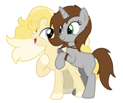 Size: 12981x10777 | Tagged: safe, artist:blue-vector, oc, oc only, oc:radler, oc:silver spark, earth pony, pony, unicorn, absurd resolution, female, mare, simple background, solo, transparent background, vector