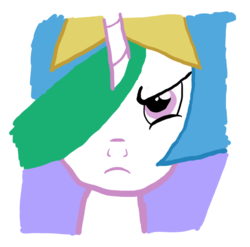 Size: 612x605 | Tagged: safe, artist:seriousweasle, princess celestia, g4, close-up, drawing, first attempt