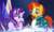 Size: 997x599 | Tagged: safe, screencap, starlight glimmer, sunburst, pony, unicorn, g4, the parent map, booty call, cutie map, duo, female, glowing cutie mark, looking at each other, mare, raised hoof