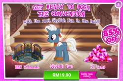 Size: 1040x686 | Tagged: safe, gameloft, love sketch, pony, unicorn, g4, stranger than fan fiction, advertisement, costs real money, eea council, female, gem, introduction card, mare, sale