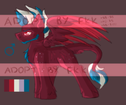 Size: 3000x2500 | Tagged: safe, artist:fkk, oc, oc only, hybrid, pegasus, pony, adoptable, auction, colored sketch, high res, male, sketch, solo, stallion