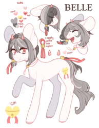 Size: 1034x1338 | Tagged: safe, artist:dustyonyx, oc, oc only, oc:belle, earth pony, pony, female, horns, mare, reference sheet, simple background, solo, transparent background