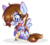 Size: 1699x1513 | Tagged: safe, artist:bam-bean-itzevil, oc, oc only, oc:art wing, pony, chibi, cute, solo