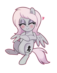Size: 1482x1900 | Tagged: safe, artist:darkynez, oc, oc only, oc:violet, pegasus, pony, :>, blushing, clothes, cute, eyes closed, eyeshadow, female, happy, heart, makeup, mare, ocbetes, simple background, sitting, smiling, socks, solo, spread wings, transparent background, underhoof, wings