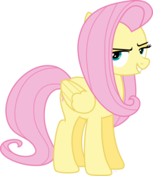 Size: 6065x6947 | Tagged: safe, artist:abadcookie, fluttershy, pegasus, pony, g4, .svg available, absurd resolution, evil smile, female, grin, lidded eyes, mare, scheming, simple background, smiling, solo, transparent background, vector