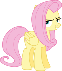 Size: 6065x6947 | Tagged: safe, artist:abadcookie, fluttershy, pegasus, pony, g4, .svg available, absurd resolution, evil grin, female, grin, lidded eyes, mare, scheming, simple background, smiling, solo, transparent background, vector