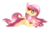 Size: 646x383 | Tagged: safe, artist:djspark3, fluttershy, pegasus, pony, g4, colored hooves, colored wings, cute, female, flower, flower in hair, lying down, mare, shyabetes, simple background, solo, transparent background, wing spreading, wings