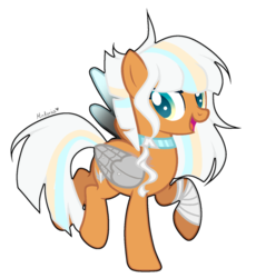 Size: 1024x1114 | Tagged: safe, artist:mintoria, oc, oc only, oc:scroll wing, pegasus, pony, amputee, augmented, base used, female, mare, prosthetic limb, prosthetic wing, prosthetics, simple background, solo, transparent background