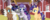 Size: 1024x417 | Tagged: safe, artist:yourrdazzle, oc, oc only, oc:blueberry blowout bash, oc:crescent moon, oc:serene woods, earth pony, pegasus, pony, unicorn, base used, female, mare, offspring, parent:flash sentry, parent:fluttershy, parent:king sombra, parent:party favor, parent:pinkie pie, parent:sunset shimmer, parent:trouble shoes, parent:twilight sparkle, parents:flashimmer, parents:partypie, parents:troubleshy, parents:twibra