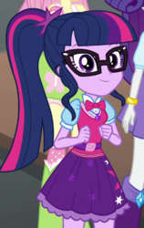 Size: 322x511 | Tagged: safe, screencap, fluttershy, rarity, sci-twi, twilight sparkle, equestria girls, equestria girls specials, g4, my little pony equestria girls: movie magic, clothes, cropped, female, geode of telekinesis, magical geodes, offscreen character, ponytail, skirt, solo focus