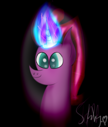 Size: 1200x1400 | Tagged: safe, artist:wonderschwifty, fizzlepop berrytwist, tempest shadow, g4, cute, glowing horn, horn, smiling, tempest gets her horn back, tempest now has a true horn