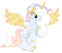 Size: 6080x5224 | Tagged: safe, artist:dragonchaser123, artist:neonlightthepony291, oc, oc only, oc:cirrus sky, alicorn, pony, absurd resolution, alicorn oc, colored hooves, colored horn, colored wings, curved horn, female, horn, laurel wreath, mare, princess, raffle prize, simple background, solo, spread wings, transparent background, unshorn fetlocks, wings