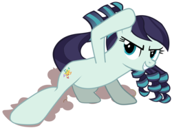 Size: 7427x5560 | Tagged: safe, artist:ramseybrony17, coloratura, earth pony, pony, g4, princess twilight sparkle (episode), the mane attraction, absurd resolution, female, grin, hoof on head, mare, powerslide, rara, shadow, simple background, sliding, smiling, solo, transparent background, vector