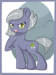 Size: 1024x1366 | Tagged: safe, artist:sparkleshadow, limestone pie, earth pony, pony, g4, boulder, female, holder's boulder, hoof on chest, mare, solo