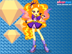 Size: 800x600 | Tagged: safe, artist:user15432, adagio dazzle, equestria girls, g4, my little pony equestria girls: rainbow rocks, boots, bracelet, clothes, female, hasbro, hasbro studios, high heel boots, jewelry, microphone, necklace, pendant, ponied up, pony ears, rainbow rocks outfit, shoes, solo, starsue, winged humanization, wings