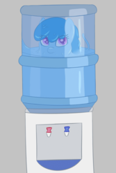 Size: 1000x1500 | Tagged: safe, artist:eyeburn, oc, oc only, oc:flowheart, goo pony, original species, pony, female, gray background, i can't believe it's not badumsquish, looking at you, mare, simple background, smiling, solo, water, water cooler