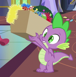 Size: 716x720 | Tagged: safe, screencap, spike, dragon, g4, my little pony best gift ever, cropped, male, solo, winged spike, wings