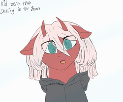 Size: 1024x853 | Tagged: safe, artist:black stallion, pony, darling in the franxx, ponified, solo, zero two (darling in the franxx)