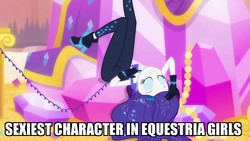 Size: 1920x1080 | Tagged: safe, edit, edited screencap, screencap, rarity, equestria girls, equestria girls series, g4, the other side, beautiful, clothes, diamond, eyes closed, female, gloves, image macro, jewelry, meme, phone, solo, text