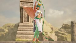 Size: 1200x675 | Tagged: safe, artist:alphamonouryuuken, somnambula, human, g4, 3d, armpits, clothes, female, high heels, humanized, pony coloring, pose, shoes, skirt, solo, soul calibur, soul calibur vi, sword, video game, weapon, whip, winged humanization, wings