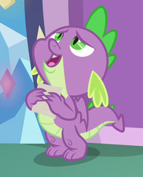 Size: 371x459 | Tagged: safe, screencap, spike, dragon, g4, my little pony best gift ever, cropped, male, solo, winged spike, wings