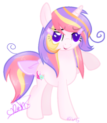 Size: 601x688 | Tagged: safe, artist:doroshll, oc, oc only, oc:cherry blossom, pony, unicorn, bow, female, mare, redesign, simple background, solo, tail bow, transparent background