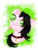Size: 3832x5002 | Tagged: safe, artist:silviawing, oc, oc only, original species, pig, pig pony, black hair, bust, collar, cyrillic, female, food, green background, green eyes, mare, meat, meme, meme face, pork, portrait, russian, simple background, solo, svinota, tongue out