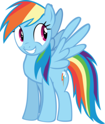 Size: 10695x12639 | Tagged: safe, artist:ace play, rainbow dash, pegasus, pony, g4, the ticket master, absurd resolution, female, grin, looking back, simple background, smiling, solo, transparent background, vector