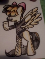 Size: 705x935 | Tagged: safe, artist:artistathefilly, songbird serenade, pony, g4, my little pony: the movie, bipedal, female, headworn microphone, solo, traditional art