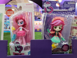 Size: 1600x1200 | Tagged: safe, pinkie pie, roseluck, equestria girls, g4, my little pony equestria girls: better together, background human, clothes, comparison, doll, equestria girls minis, fashion squad, irl, photo, skirt, toy