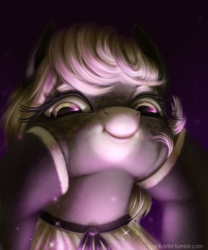Size: 2500x3000 | Tagged: safe, artist:rrd-artist, oc, oc only, pony, cheek squish, clothes, eyelashes, female, freckles, high res, looking down, mare, smiling, solo, squishy cheeks, underlighting