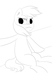 Size: 2480x3508 | Tagged: safe, artist:twinblade edge, oc, oc only, oc:twinblade edge, pony, high res, looking at you, monochrome, solo, wip