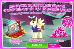 Size: 1036x690 | Tagged: safe, gameloft, care package, special delivery, pegasus, pony, g4, advertisement, costs real money, gem, introduction card, mailpony, male, sale, stallion
