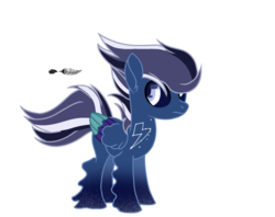 Size: 2400x1900 | Tagged: safe, artist:antiwalkercassie, oc, oc only, hybrid, pony, colored wings, multicolored wings, offspring, parent:night glider, parent:tantabus, simple background, solo, transparent background