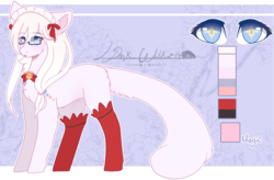 Size: 2066x1359 | Tagged: safe, artist:sora-choi, oc, oc only, oc:ayumi, earth pony, pony, cat tail, chest fluff, clothes, female, glasses, mare, reference sheet, socks, solo