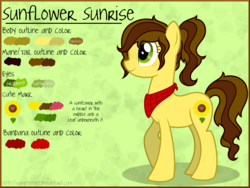 Size: 2024x1524 | Tagged: safe, artist:vampteen83, oc, oc only, oc:sunflower sunrise, earth pony, pony, female, mare, reference sheet, solo