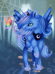 Size: 899x1200 | Tagged: safe, artist:latia122, princess luna, alicorn, pony, g4, female, mare, smiling