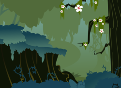 Size: 3500x2533 | Tagged: safe, artist:breadking, g4, background, everfree forest, flower, forest, high res, no pony, tree, vector