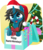 Size: 600x705 | Tagged: safe, artist:jhayarr23, oc, oc only, oc:blue moon, pony, unicorn, blushing, box, candy, candy cane, christmas, christmas lights, christmas tree, christmas wreath, cute, female, filly, food, happy, hat, hearth's warming eve, holiday, pony in a box, present, santa hat, smiling, solo, text, tree, vector, wreath