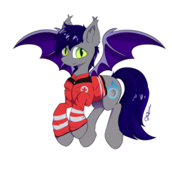 Size: 1024x1024 | Tagged: safe, artist:muffinkarton, oc, oc only, oc:crash moonfire, bat pony, pony, flying, red cross, simple background, solo, transparent background