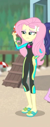 Size: 171x435 | Tagged: safe, screencap, fluttershy, blue crushed, equestria girls, g4, my little pony equestria girls: better together, clothes, cropped, feet, female, flip-flops, fluttershy's wetsuit, geode of fauna, magical geodes, sandals, swimsuit, wetsuit