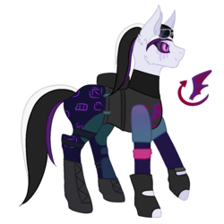Size: 1100x1100 | Tagged: safe, artist:kookiebeatz, artist:peach-tea-adopts, oc, oc only, oc:dark rainbow (ice1517), earth pony, pony, armor, backpack, bag, base used, belt, boots, clothes, colored sclera, dark bomber, ear fluff, female, fortnite, gloves, mare, raised hoof, shirt, shoes, simple background, solo, sunglasses, t-shirt, transparent background