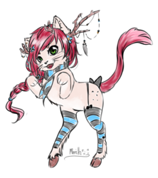 Size: 579x652 | Tagged: safe, artist:mirith, oc, oc only, oc:mirith, pony, cat-deer, female, non-pony oc, sketch, solo