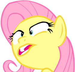 Size: 6300x6036 | Tagged: safe, artist:sponandi, fluttershy, pony, buckball season, g4, absurd resolution, derp, faic, female, full freakout mode, great moments in animation, simple background, solo, transparent background, vector