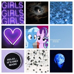 Size: 1280x1280 | Tagged: safe, artist:mlp-icons, starlight glimmer, trixie, pony, g4, female, lesbian, moodboard, ship:startrix, shipping