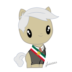 Size: 1500x1500 | Tagged: safe, artist:archooves, oc, oc only, earth pony, pony, andres manuel lopez obrador, cute, cutie mark crew, mexico, ponified, solo, toy