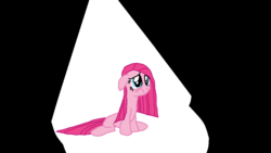 Size: 1280x720 | Tagged: safe, artist:nightshadowmlp, edit, edited screencap, screencap, pinkie pie, earth pony, pony, g4, my little pony: friendship is magic, party of one, ms paint, pinkamena diane pie, sad, scene interpretation, spotlight