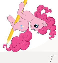 Size: 1726x1878 | Tagged: safe, artist:taxar, part of a set, pinkie pie, pony, g4, drawn into existence, female, pencil, smiling, solo